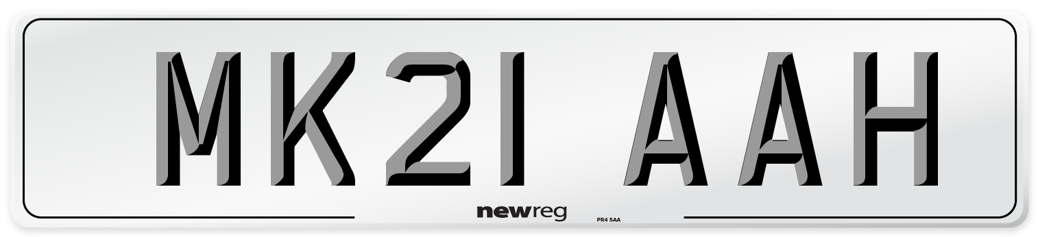 MK21 AAH Number Plate from New Reg